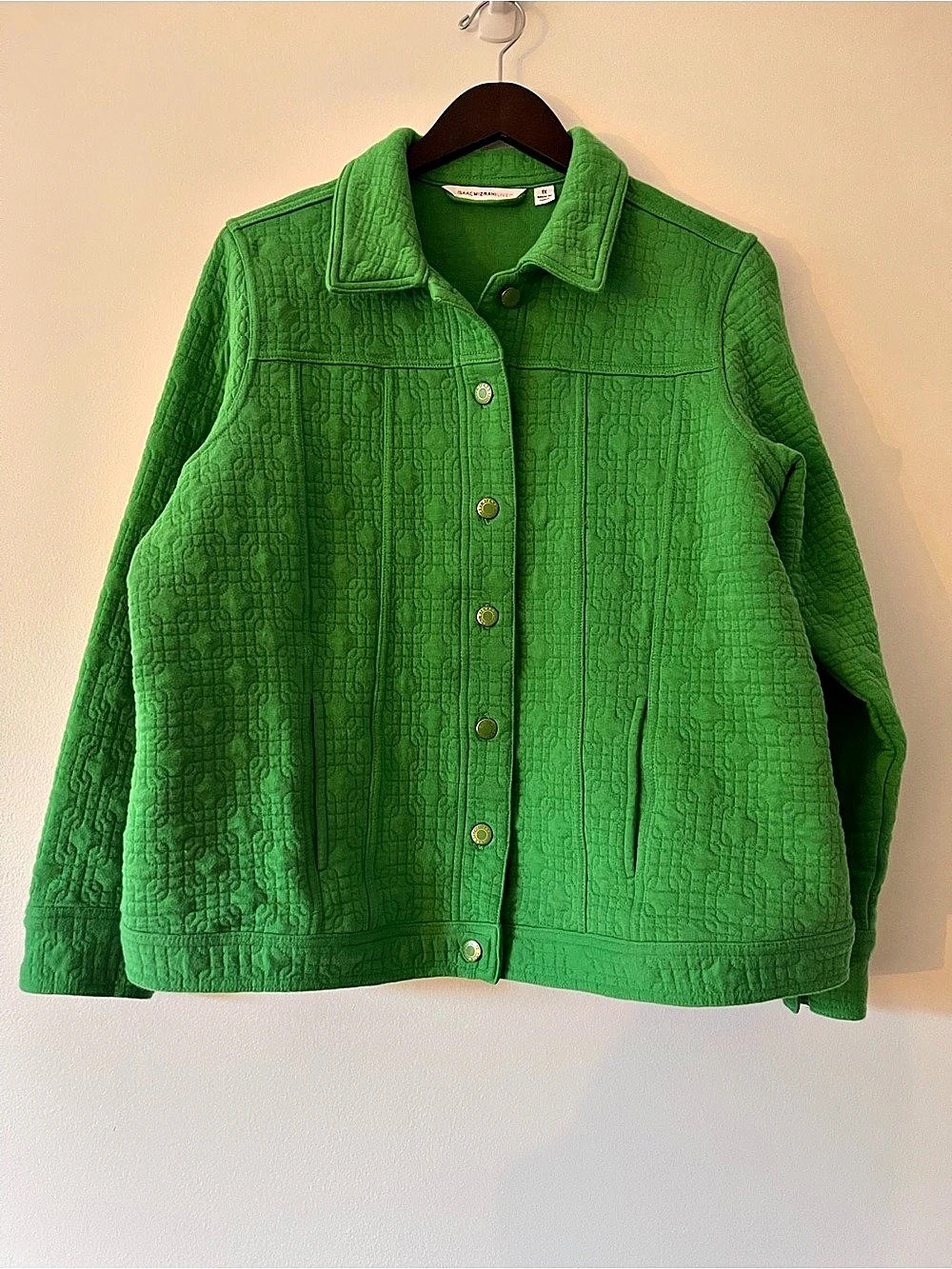 Isaac Mizrahi Live! Green Quilted Jacket Size 1X Like New